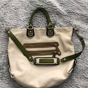 White leather Coach purse/tote with dust bag